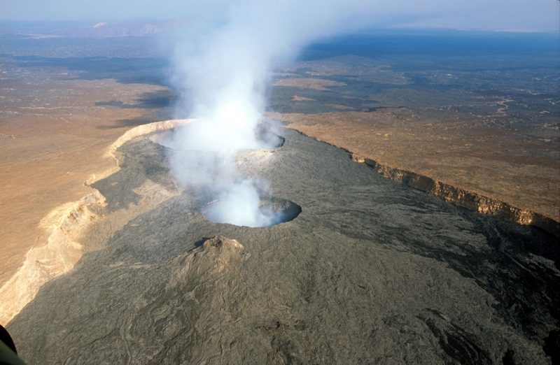 There is a variety of volcano types along the East African Rift System