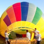To make the most of the ride a hot-air balloon safari is best done when the weather is calmest at sunrise