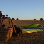 Hot-air balloons are made up of three components: burners, basket, an envelope