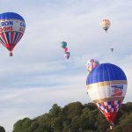 Hot-air balloons are fabric bags filled with hot air