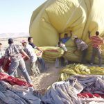 A hot air balloon safari is best at sunrise