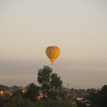 Hot air balloons over Moonee Valley Race course