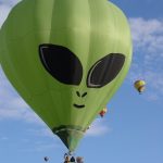 Alien faced hot air balloon