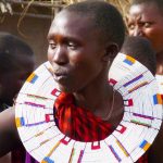 Maasai families live in an enclosure