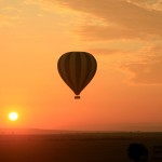 A hot-air balloon typically flies between 15 to 25 kilometres