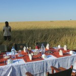 A hot-air balloon ride is usually followed by a champagne breakfast in the bush