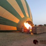 The hot-air balloon basket has well-cushioned seats