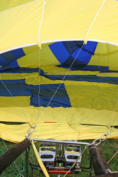 Hot air baloon and basket, ballooning flying