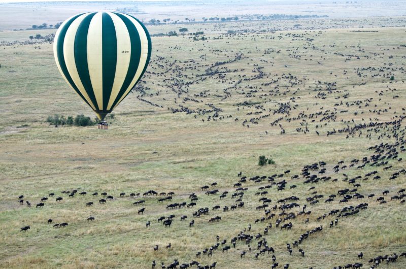 A typical hotair balloon ride lasts for about an hour