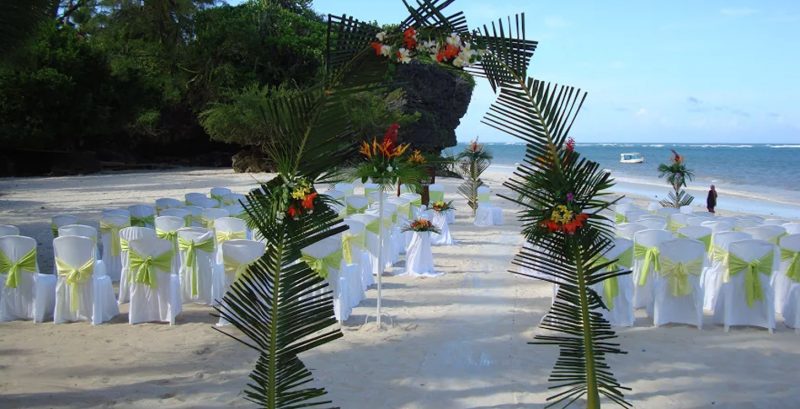 Beach front wedding