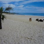 Off-shore coral reef protects the white, sandy beaches