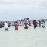 Playing in the beach