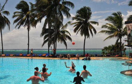 Swimming pool volleyball