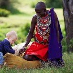 Maasai with baby