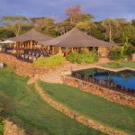 Elewana Loisaba tented camp aerial view Loisaba's picturesque infinity pool