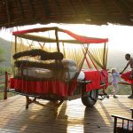 Loisaba star beds little girl & Samburu guide