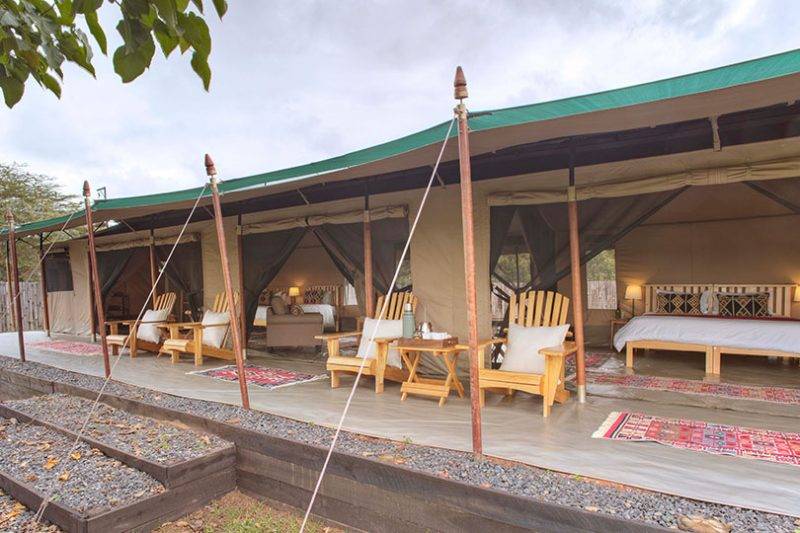 Asilia Ol Pejeta bush camp family tent exterior