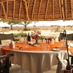 Satao camp dining and elephants