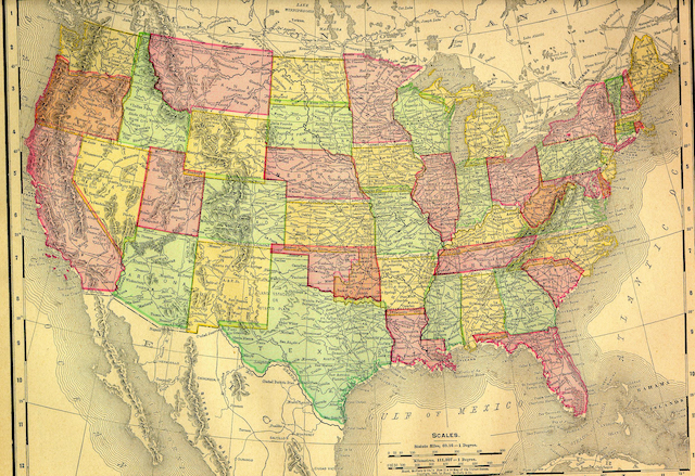 US State map blank